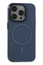 Newface iPhone 15 Pro Max Kılıf Anka PC Magneticsafe Sert Metal Kapak - Lacivert - Görsel 2