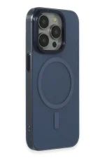 Newface iPhone 15 Pro Max Kılıf Anka PC Magneticsafe Sert Metal Kapak - Lacivert