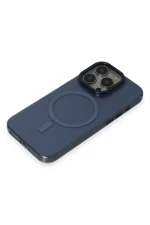Newface iPhone 15 Pro Max Kılıf Anka PC Magneticsafe Sert Metal Kapak - Lacivert - Görsel 3