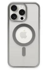 Newface iPhone 15 Pro Max Kılıf Erozi Magsafe Kapak - Gümüş - Görsel 2
