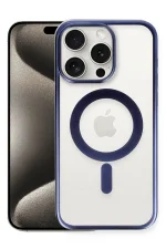 Newface iPhone 15 Pro Max Kılıf Erozi Magsafe Kapak - Lacivert