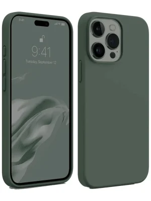 Newface iPhone 15 Pro Max Kılıf First Silikon - Koyu Yeşil