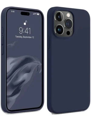 Newface iPhone 15 Pro Max Kılıf First Silikon - Lacivert