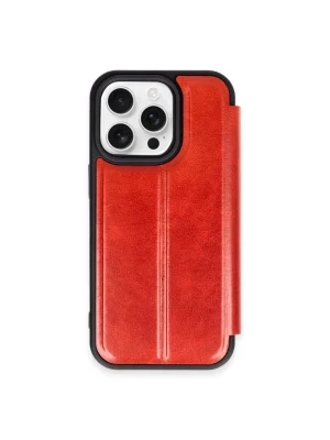 Newface iPhone 15 Pro Max Kılıf Flip Cover - Kırmızı
