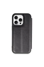 Newface iPhone 15 Pro Max Kılıf Flip Cover - Siyah