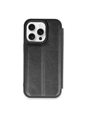 Newface iPhone 15 Pro Max Kılıf Flip Cover - Siyah