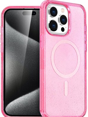 Newface iPhone 15 Pro Max Kılıf Glow Magsafe Kapak - Pembe