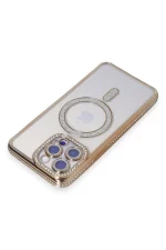 Newface iPhone 15 Pro Max Kılıf Joke Simli Magneticsafe Kılıf - Gold - Görsel 2