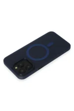 Newface iPhone 15 Pro Max Kılıf Lodos Magneticsafe Mat Kapak - Mavi - Görsel 3