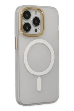 Newface iPhone 15 Pro Max Kılıf Lodos Magneticsafe Mat Kapak - Şeffaf - Görsel 2