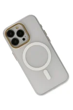 Newface iPhone 15 Pro Max Kılıf Lodos Magneticsafe Mat Kapak - Şeffaf - Görsel 3