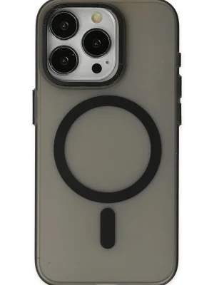 Newface iPhone 15 Pro Max Kılıf Lodos Magneticsafe Mat Kapak - Siyah