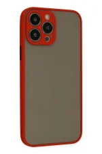 Newface iPhone 15 Pro Max Kılıf Montreal Silikon Kapak - Kırmızı - Görsel 2