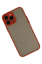 Newface iPhone 15 Pro Max Kılıf Montreal Silikon Kapak - Kırmızı - Görsel 3