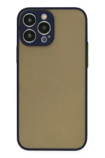 Newface iPhone 15 Pro Max Kılıf Montreal Silikon Kapak - Lacivert