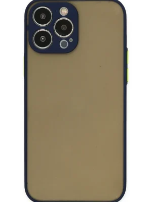 Newface iPhone 15 Pro Max Kılıf Montreal Silikon Kapak - Lacivert