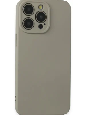 Newface iPhone 15 Pro Max Kılıf Nano içi Kadife Silikon - Beyaz Titanyum