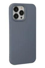 Newface iPhone 15 Pro Max Kılıf Nano içi Kadife Silikon - Gri - Görsel 2