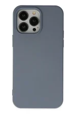 Newface iPhone 15 Pro Max Kılıf Nano içi Kadife Silikon - Gri