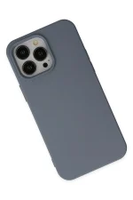 Newface iPhone 15 Pro Max Kılıf Nano içi Kadife Silikon - Gri - Görsel 3