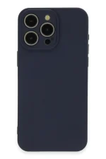 Newface iPhone 15 Pro Max Kılıf Nano içi Kadife Silikon - Lacivert - Görsel 2