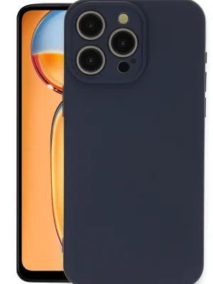 Newface iPhone 15 Pro Max Kılıf Nano içi Kadife Silikon - Lacivert