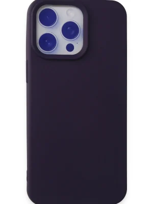 Newface iPhone 15 Pro Max Kılıf Nano içi Kadife Silikon - Mor