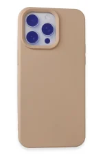 Newface iPhone 15 Pro Max Kılıf Nano içi Kadife Silikon - Pudra