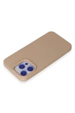 Newface iPhone 15 Pro Max Kılıf Nano içi Kadife Silikon - Pudra - Görsel 3