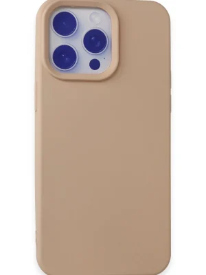 Newface iPhone 15 Pro Max Kılıf Nano içi Kadife Silikon - Pudra