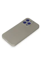 Newface iPhone 15 Pro Max Kılıf Nano içi Kadife Silikon - Titan Gri - Görsel 4
