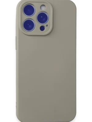 Newface iPhone 15 Pro Max Kılıf Nano içi Kadife Silikon - Titan Gri
