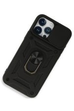 Newface iPhone 15 Pro Max Kılıf Pars Lens Yüzüklü Silikon - Siyah - Görsel 2