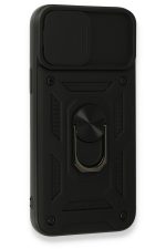 Newface iPhone 15 Pro Max Kılıf Pars Lens Yüzüklü Silikon - Siyah - Görsel 3