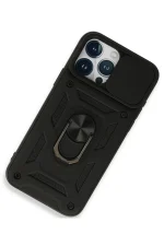 Newface iPhone 15 Pro Max Kılıf Pars Lens Yüzüklü Silikon - Siyah - Görsel 2