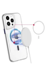 Newface iPhone 15 Pro Max Kılıf PC Poso Magsafe Kapak - Şeffaf - Görsel 2