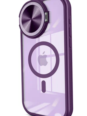 Newface iPhone 15 Pro Max Kılıf Teleskop Lens Magsafe Silikon Kapak - Derin Mor