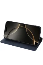 Newface iPhone 15 Pro Max Kılıf Trend S Plus Kapaklı Kılıf - Lacivert - Görsel 3