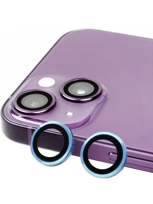 Newface iPhone 15 Raze Metal Kamera Lens - Mavi