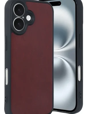 Newface iPhone 16 Kılıf Aras Deri Kapak - Bordo