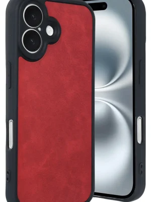 Newface iPhone 16 Kılıf Aras Deri Kapak - Kırmızı