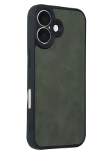Newface iPhone 16 Kılıf Aras Deri Kapak - Koyu Yeşil - Görsel 2