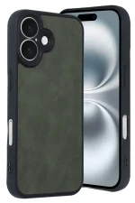 Newface iPhone 16 Kılıf Aras Deri Kapak - Koyu Yeşil