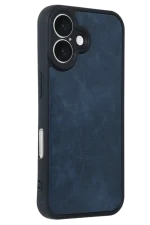 Newface iPhone 16 Kılıf Aras Deri Kapak - Lacivert - Görsel 2