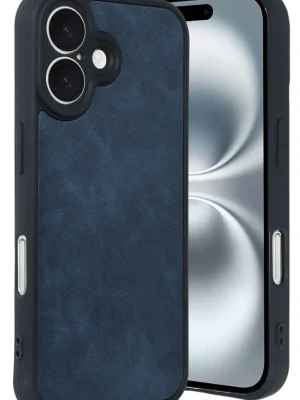 Newface iPhone 16 Kılıf Aras Deri Kapak - Lacivert