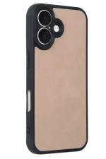 Newface iPhone 16 Kılıf Aras Deri Kapak - Pudra - Görsel 2