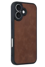 Newface iPhone 16 Kılıf Aras Deri Kapak - Taba - Görsel 2