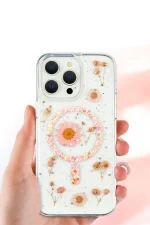 Newface iPhone 16 Kılıf Daisy Simli Magsafe Kapak - Gümüş - Görsel 3