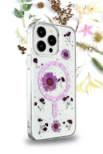 Newface iPhone 16 Kılıf Daisy Simli Magsafe Kapak - Pembe - Görsel 2