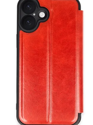 Newface iPhone 16 Kılıf Flip Cover - Kırmızı